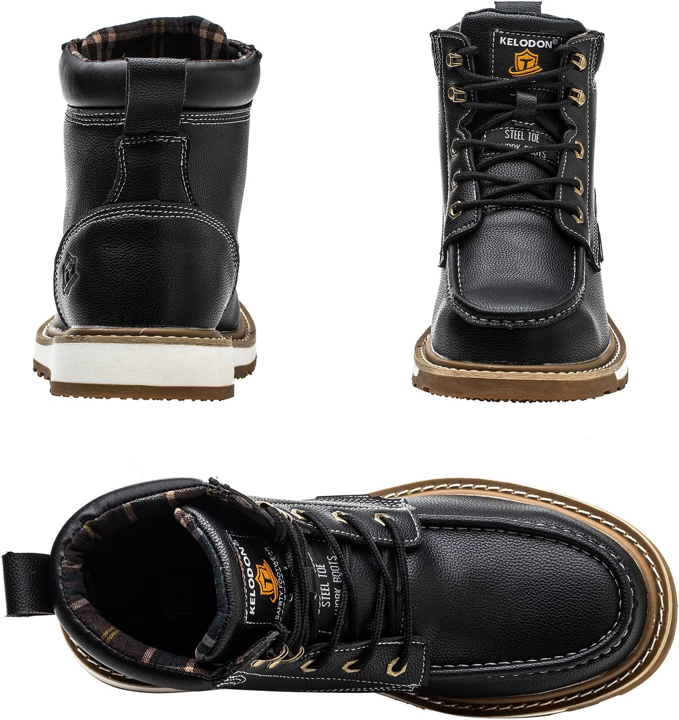 Sturdy Waterproof Work Boots for Men - Timothy-Black-6.5-Nora Luxe