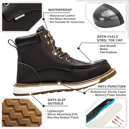 Sturdy Waterproof Work Boots for Men - Timothy-Black-6.5-Nora Luxe