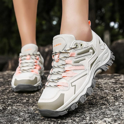 Sturdy Women's Walking Shoe - TerraTrail-Pink grey-6.5-Nora Luxe