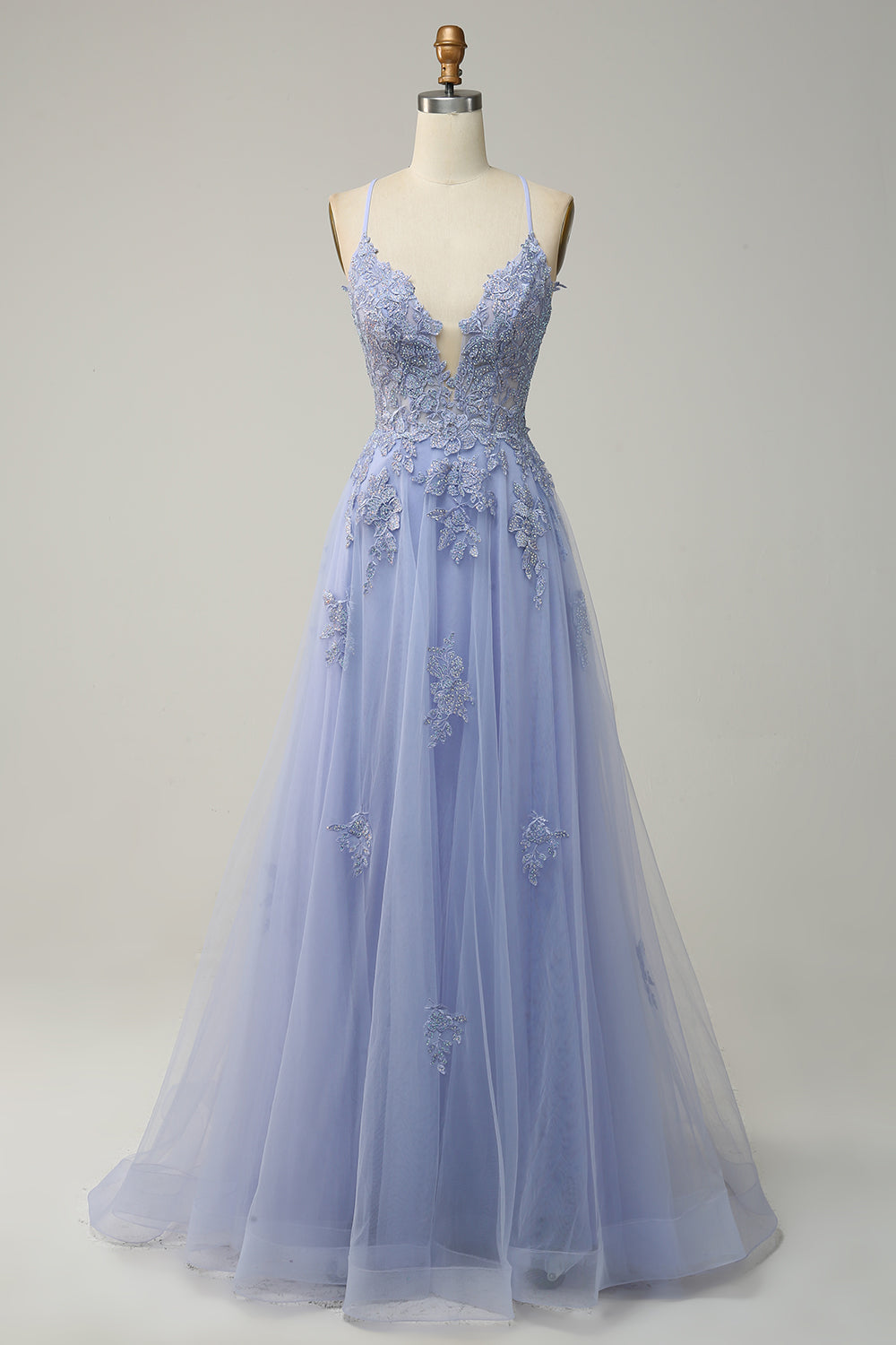 Stylish A-Line Evening Dress - Emilia-Light purple-0-Nora Luxe