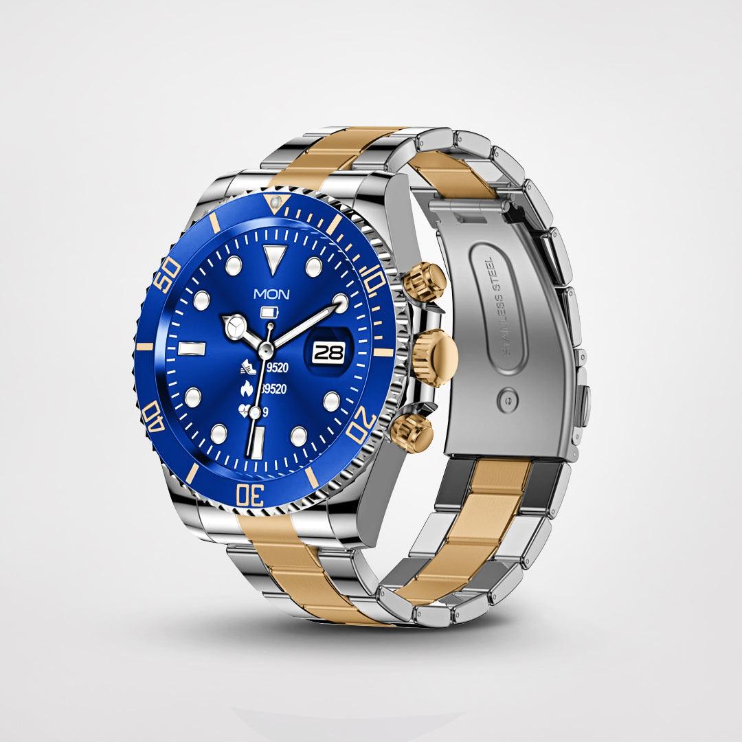Stylish and Advanced Smartwatch - PowerFit-Blue/Gold-Nora Luxe