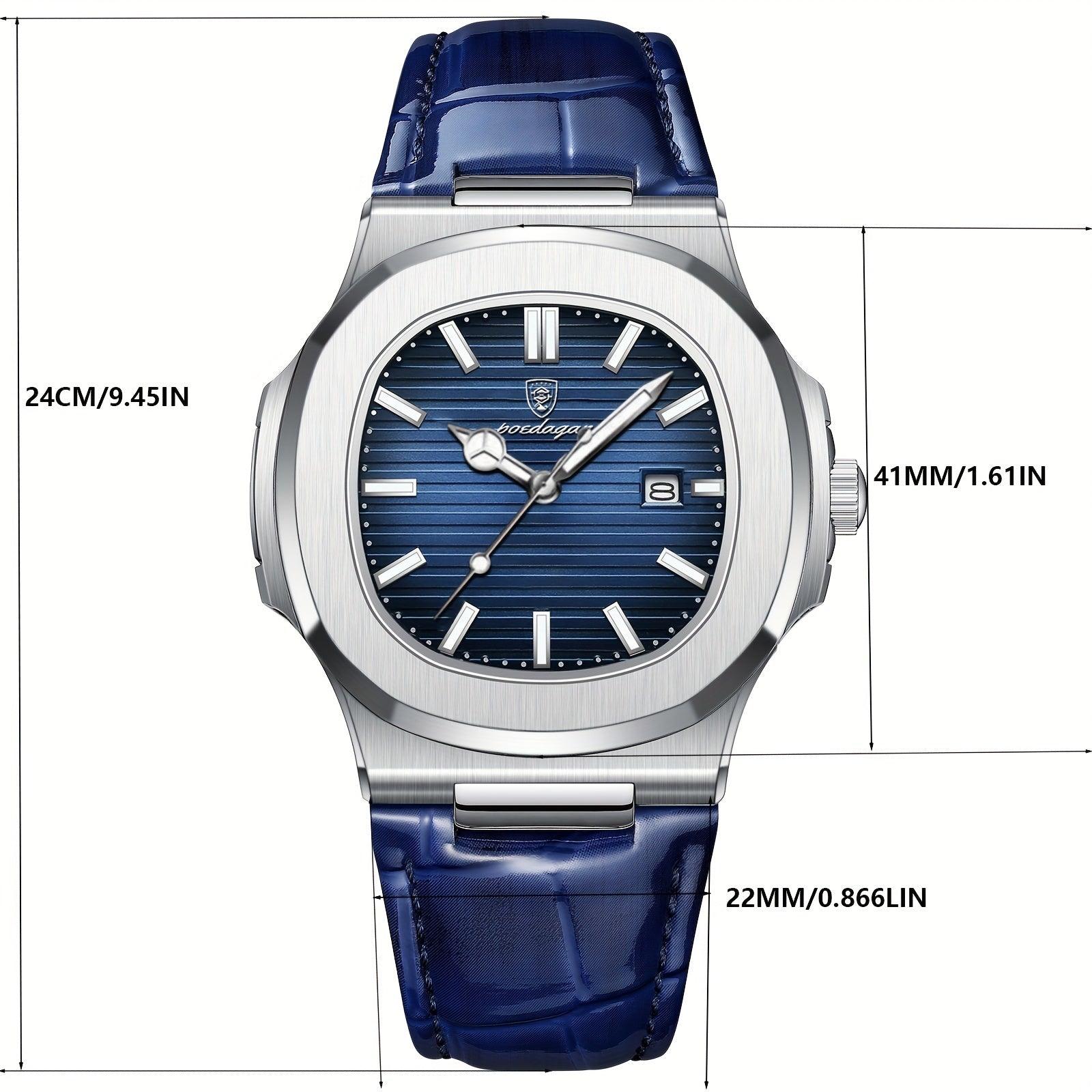 Stylish and Sustainable Men's Wristwatch - ValorLuxe-Blue-Nora Luxe