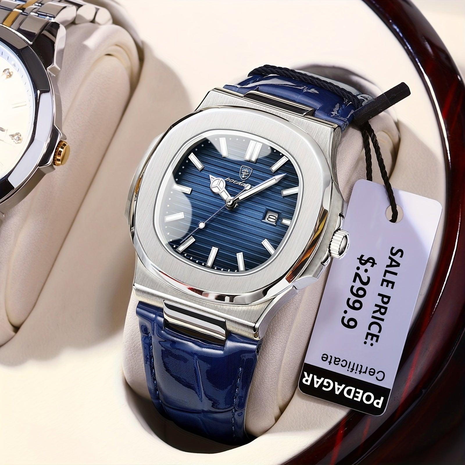Stylish and Sustainable Men's Wristwatch - ValorLuxe-Blue-Nora Luxe