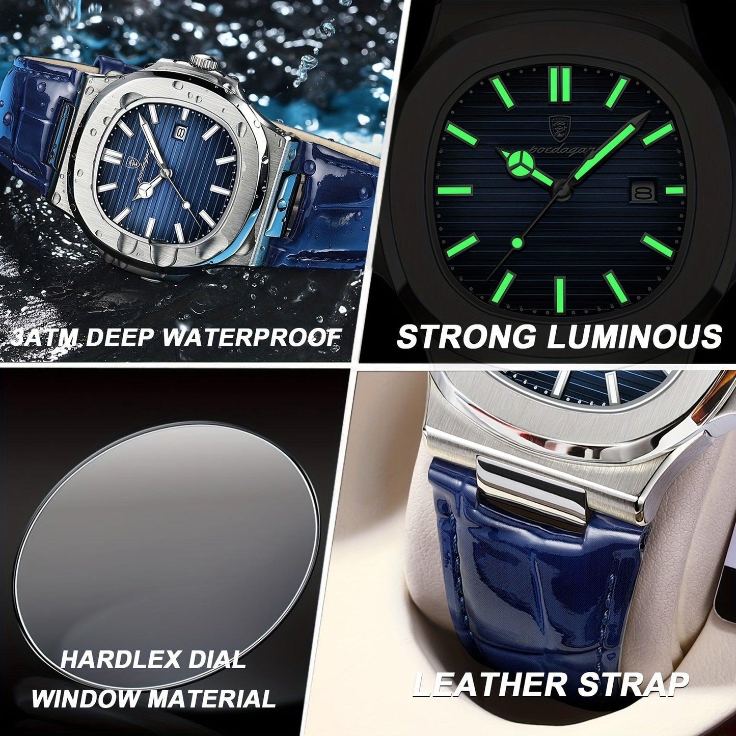 Stylish and Sustainable Men's Wristwatch - ValorLuxe-Blue-Nora Luxe