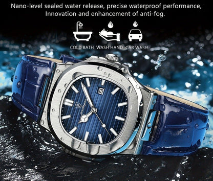 Stylish and Sustainable Men's Wristwatch - ValorLuxe-Blue-Nora Luxe
