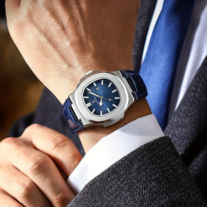 Stylish and Sustainable Men's Wristwatch - ValorLuxe-Blue-Nora Luxe