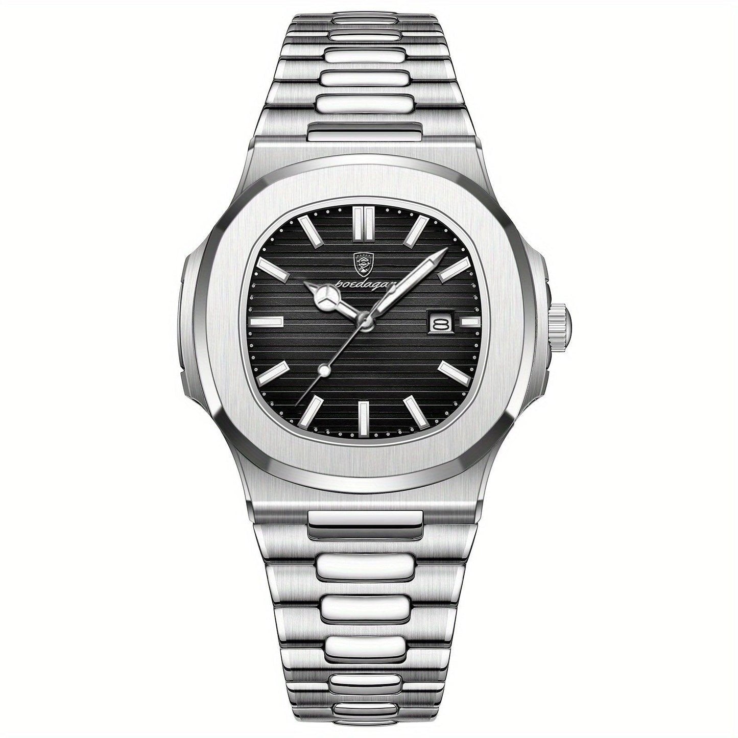 Stylish and Sustainable Men's Wristwatch - ValorLuxe-Silver-Nora Luxe