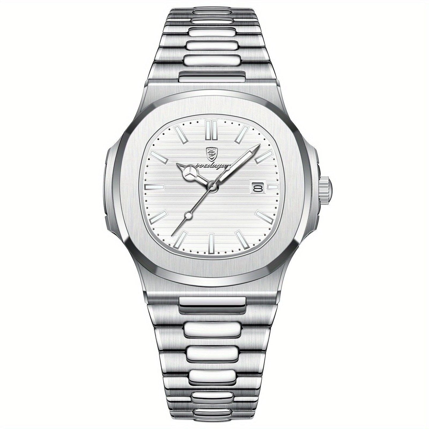 Stylish and Sustainable Men's Wristwatch - ValorLuxe-Silver / White-Nora Luxe