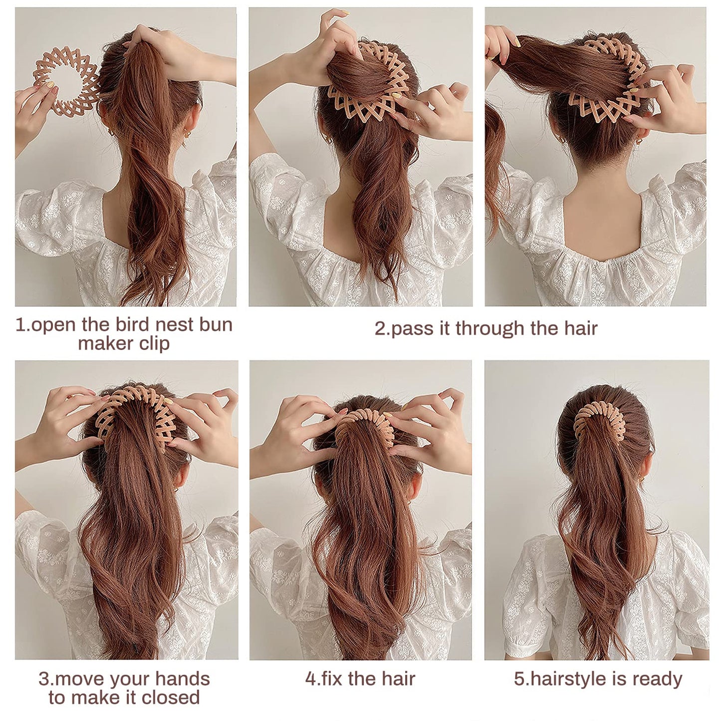 Stylish Bird's Nest Hair Clips - Set of 3-Set 1-Nora Luxe