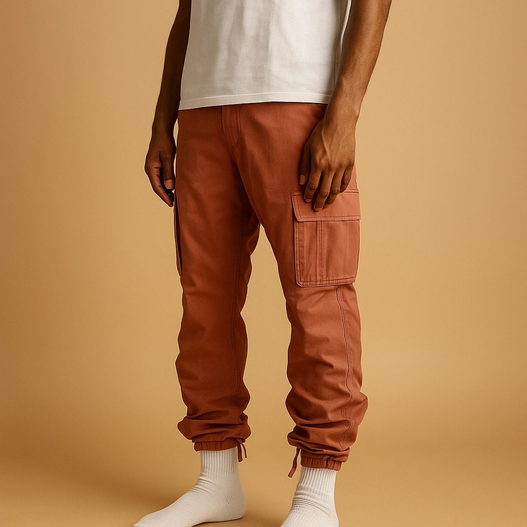 Men’s stylish cargo pants with regular fit and multiple pockets, ideal for work, casual wear, and everyday comfort.