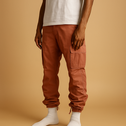 Men’s stylish cargo pants with regular fit and multiple pockets, ideal for work, casual wear, and everyday comfort.