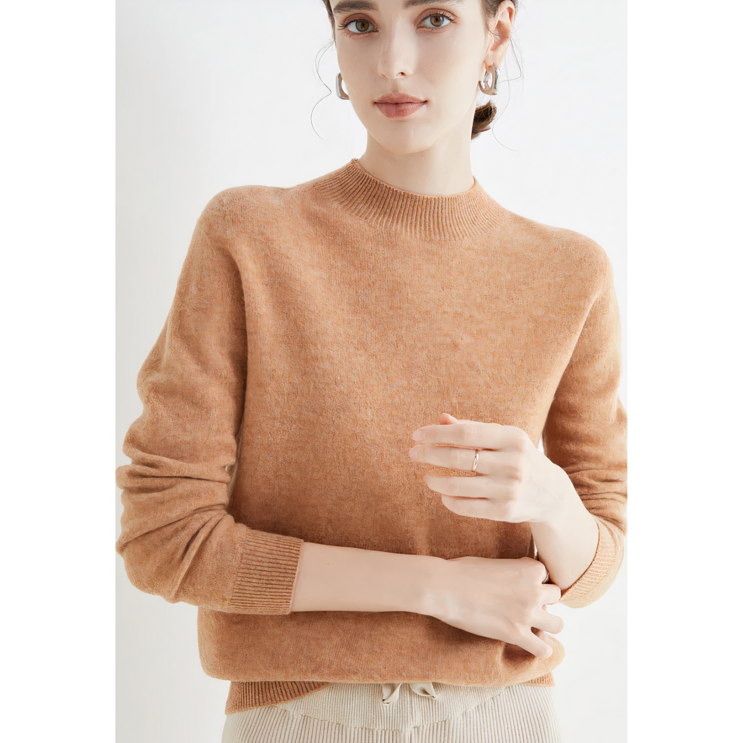 Stylish Cashmere Sweater - Marlena-Gold-S-Nora Luxe