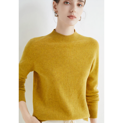 Stylish Cashmere Sweater - Marlena-Mustard yellow-S-Nora Luxe