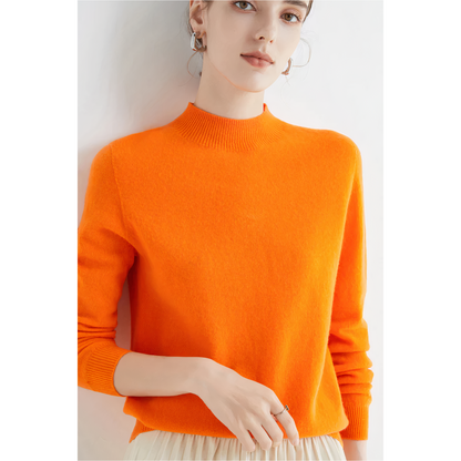 Stylish Cashmere Sweater - Marlena-Orange-S-Nora Luxe