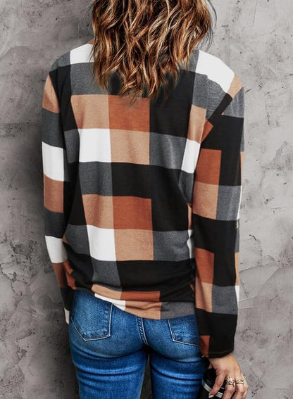 Stylish Casual Checked Ladies' Blouse - Lara-Black-S-Nora Luxe