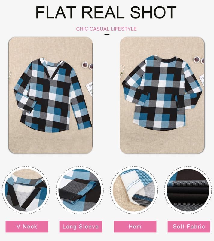 Stylish Casual Checked Ladies' Blouse - Lara-Black-S-Nora Luxe