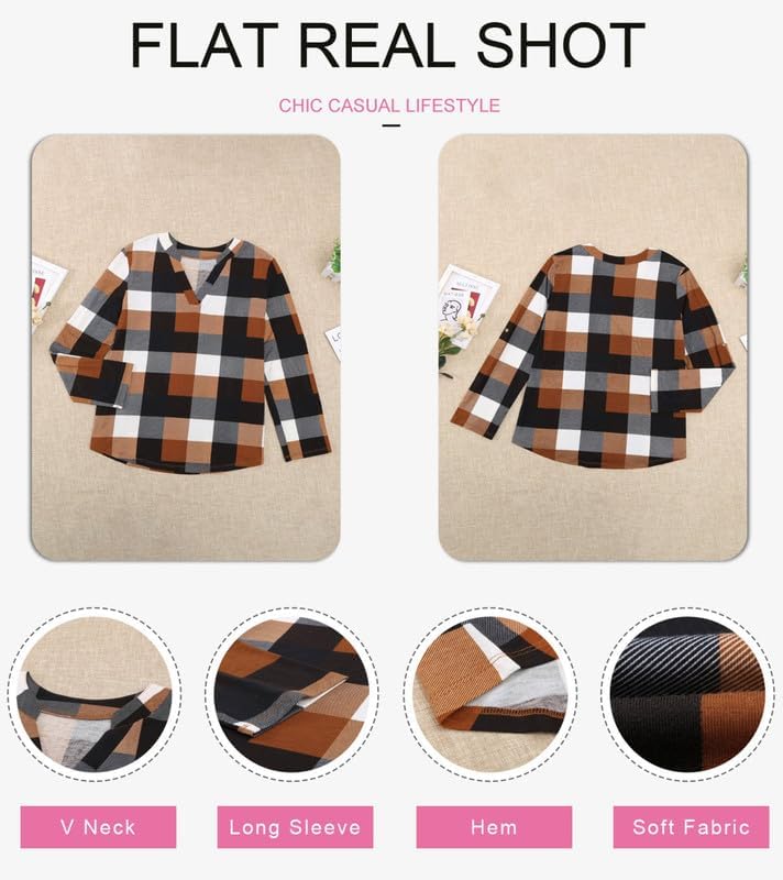 Stylish Casual Checked Ladies' Blouse - Lara-Black-S-Nora Luxe