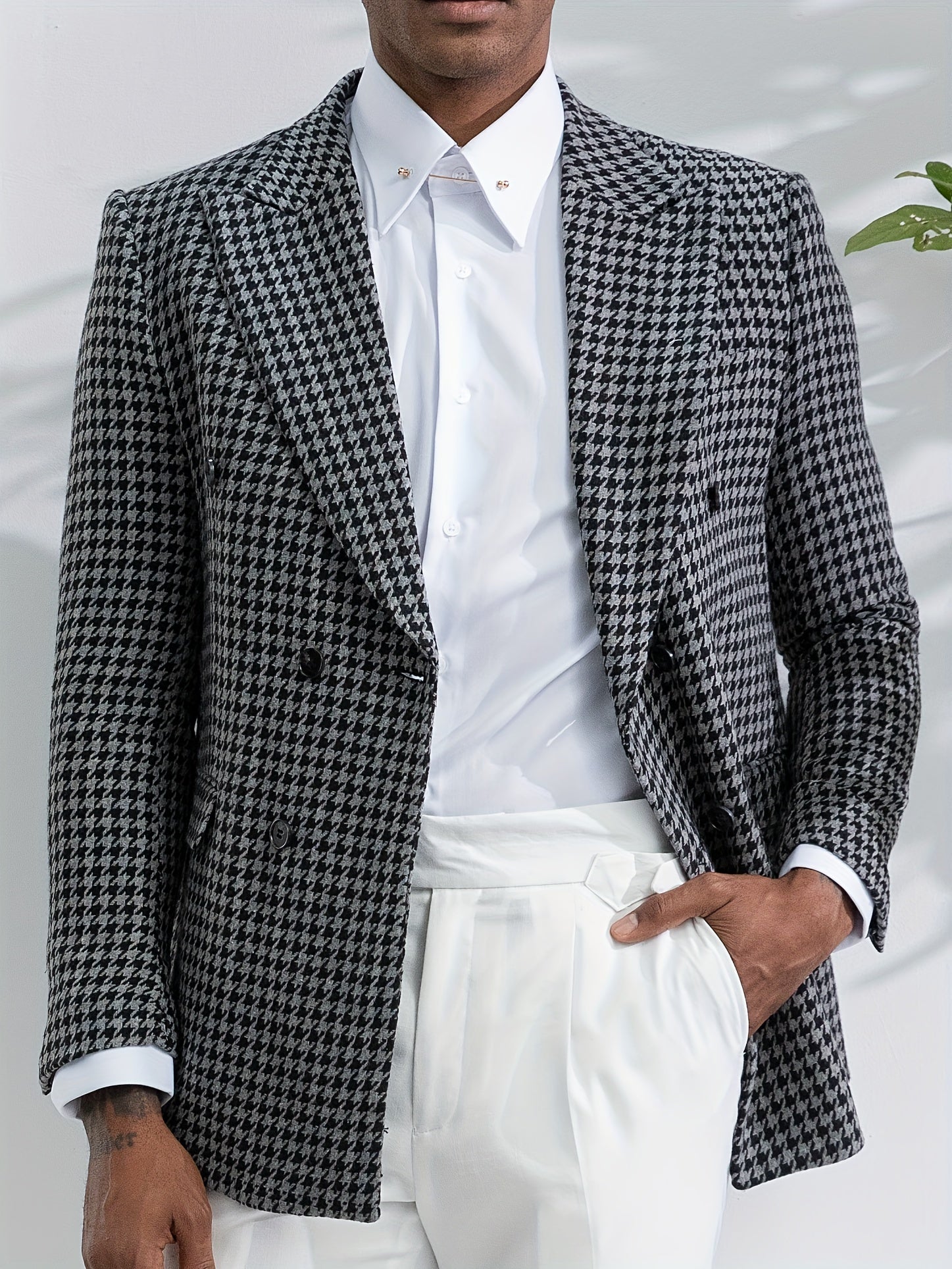 Classic Plaid Mens Business Jacket - Pexav