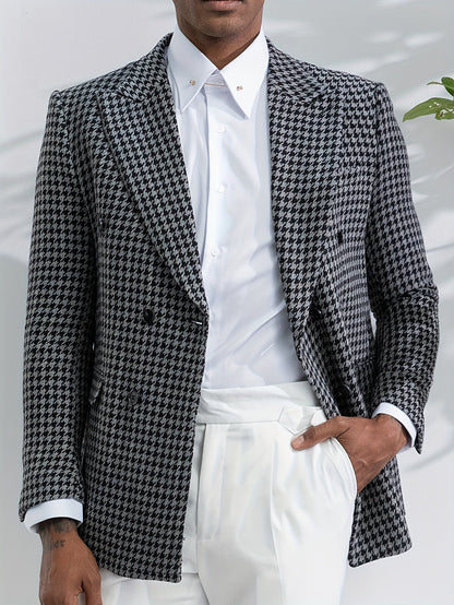 Classic Plaid Mens Business Jacket - Pexav