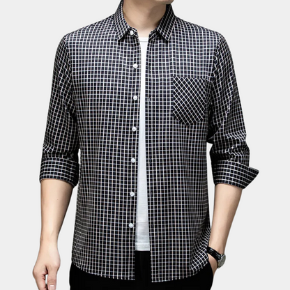 Classic Plaid Mens Dress Shirt - Pexav