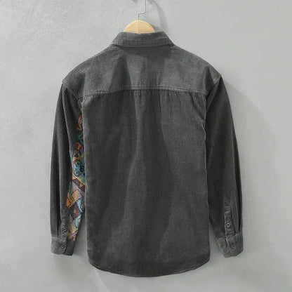 Stylish Corduroy Shirt for Men - Floris-Brown-M-Nora Luxe