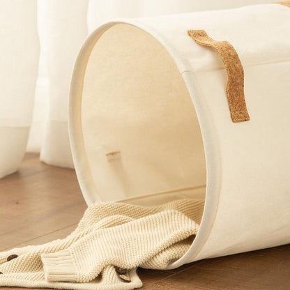 Stylish Cotton Linen Wash and Toy Basket - EcoNest-Nora Luxe