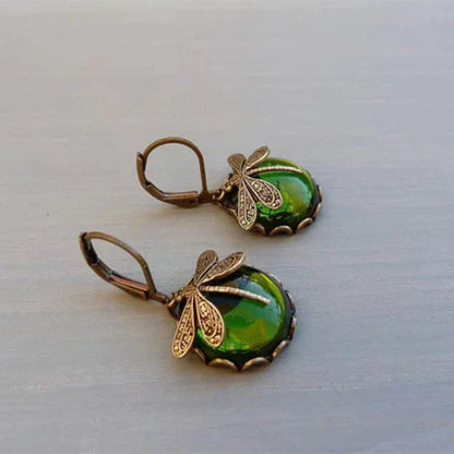 Stylish Crystal Antique Gold Earrings - Amarae-Light green-Nora Luxe