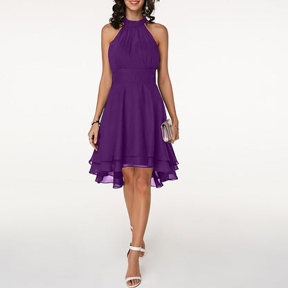 Stylish Dress with Charming Ruffles – Isabella-Purple-S-The Livary