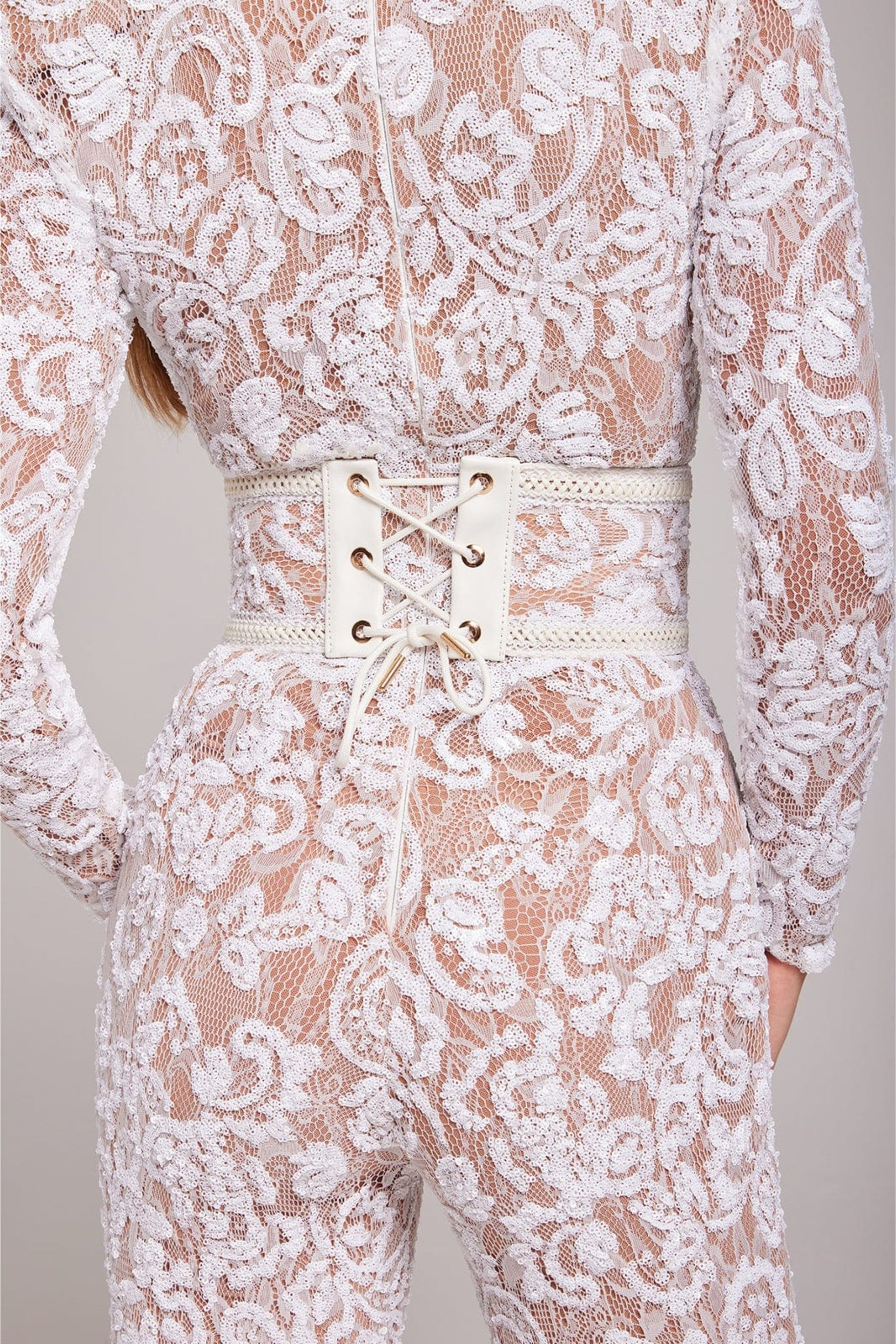 Stylish Evening Jumpsuit with V-neck - Juliette-White-S-The Livary