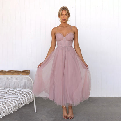 Stylish Festive Midi Dress - Luna-Pink-2XS-Nora Luxe