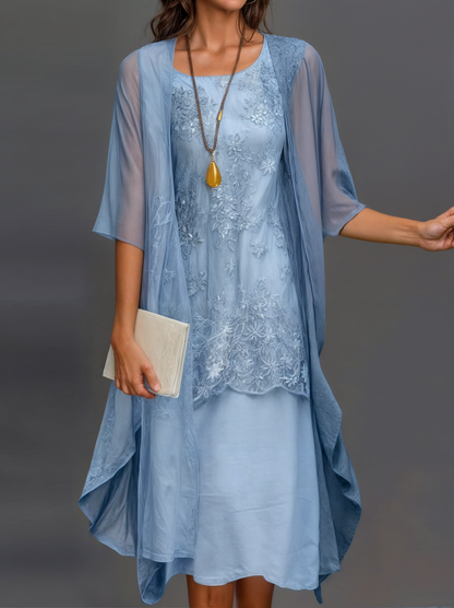 Stylish Floral A-Line Dress with Waistcoat for Women – Miray-Bellflower-M-Nora Luxe