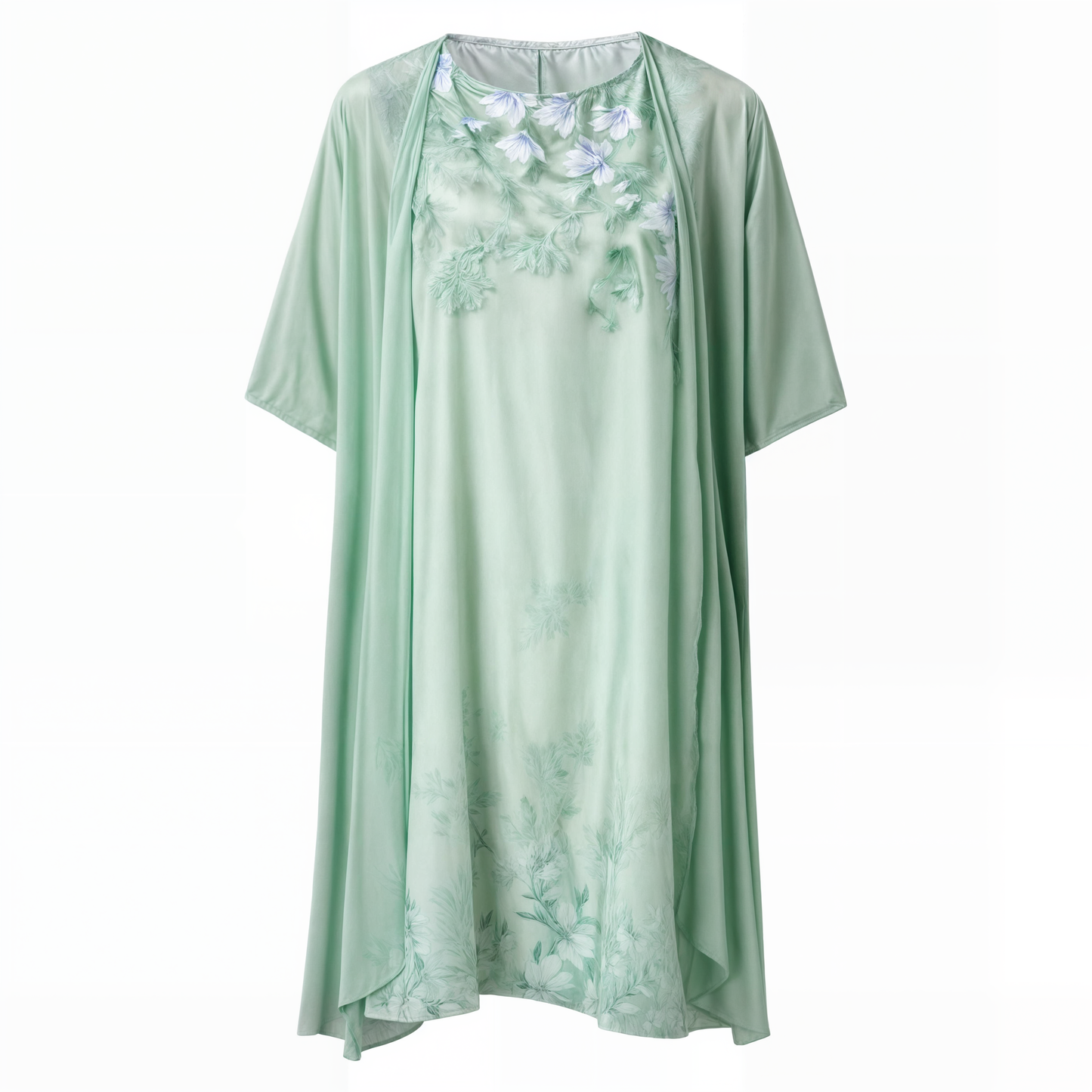 Stylish Floral A-Line Dress with Waistcoat for Women – Miray-Blue Star-M-Nora Luxe