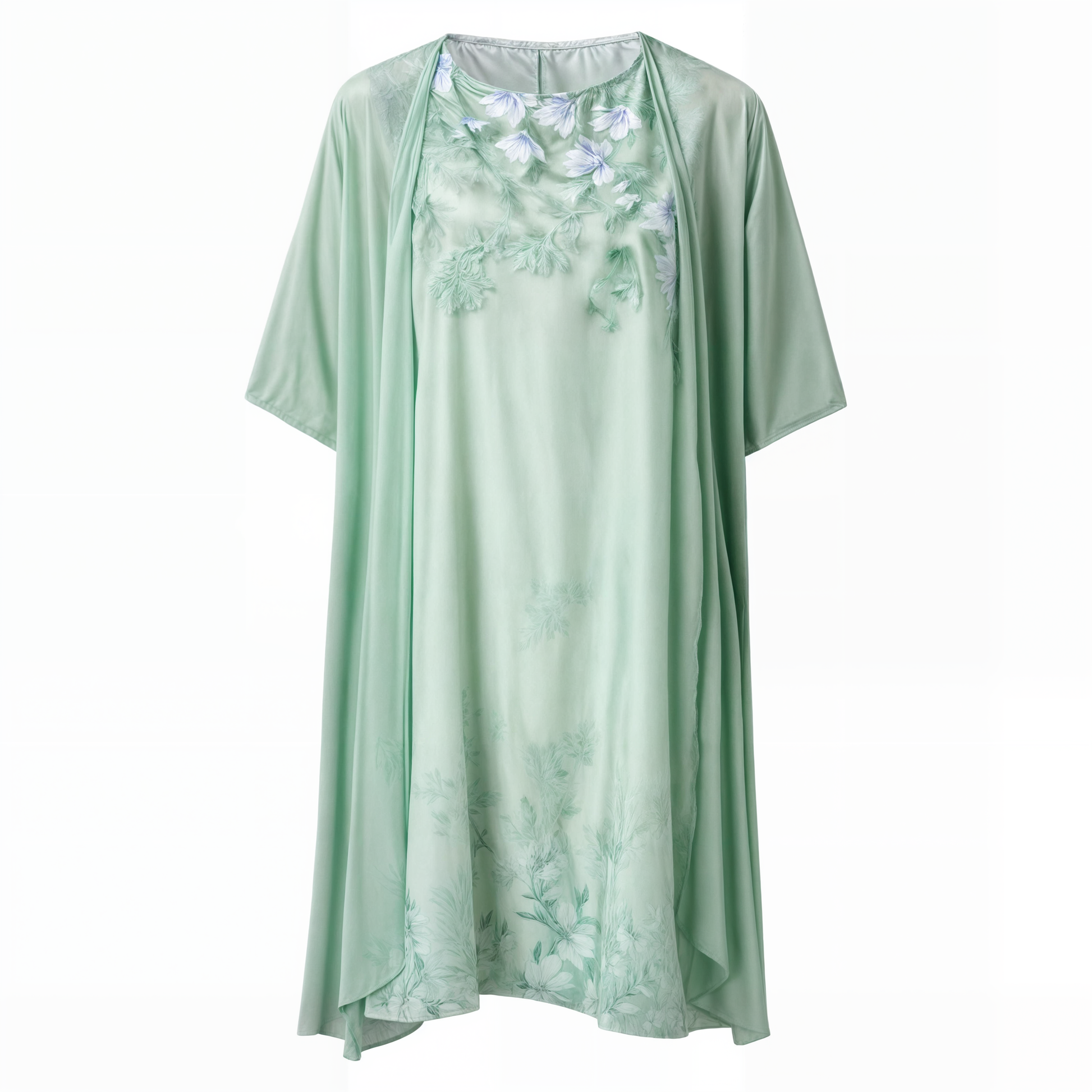 Stylish Floral A-Line Dress with Waistcoat for Women – Miray-Blue Star-M-Nora Luxe