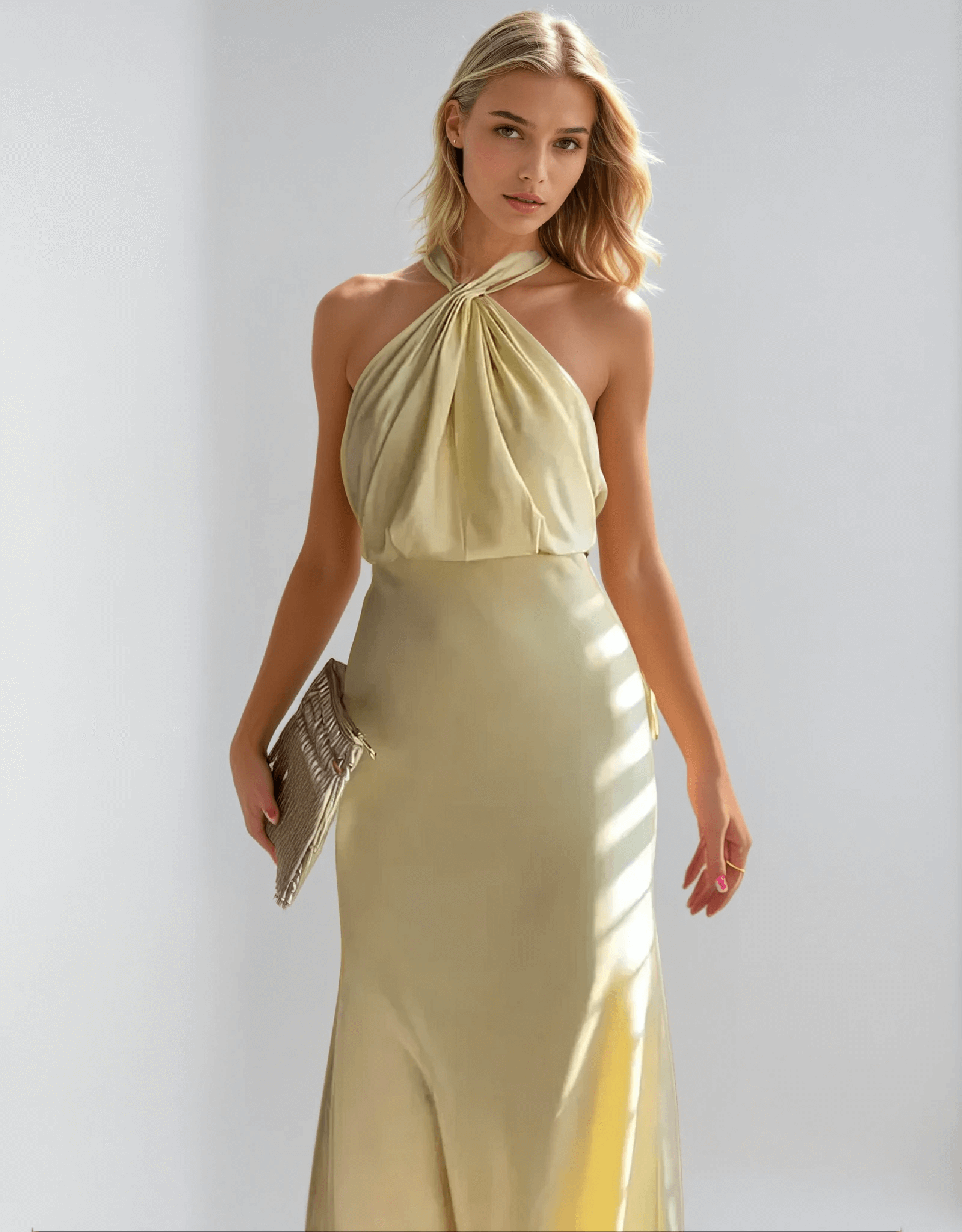Elegant V Neck Maxi Dress for Ladies - Pexav