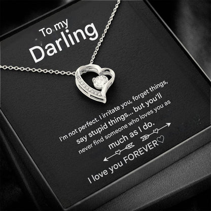 Stylish Heart Necklace - Amara-14k White Gold-Standard-The Livary