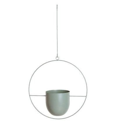 Stylish Indoor and Outdoor Plant Hanger - LeafLuxe-Round-Gray-Nora Luxe