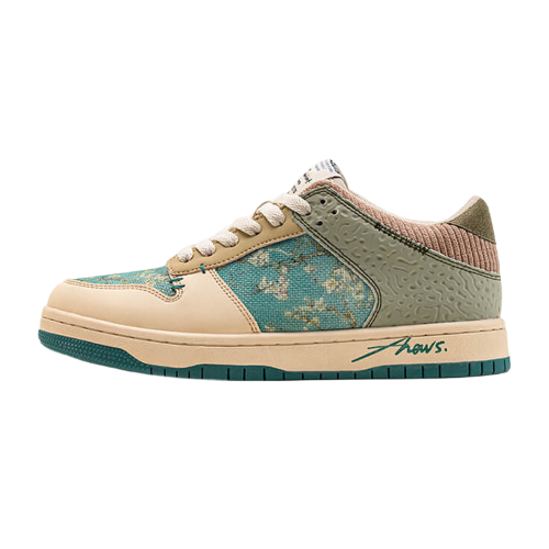 Fashionable Almond Blossom Print Sneakers - Pexav