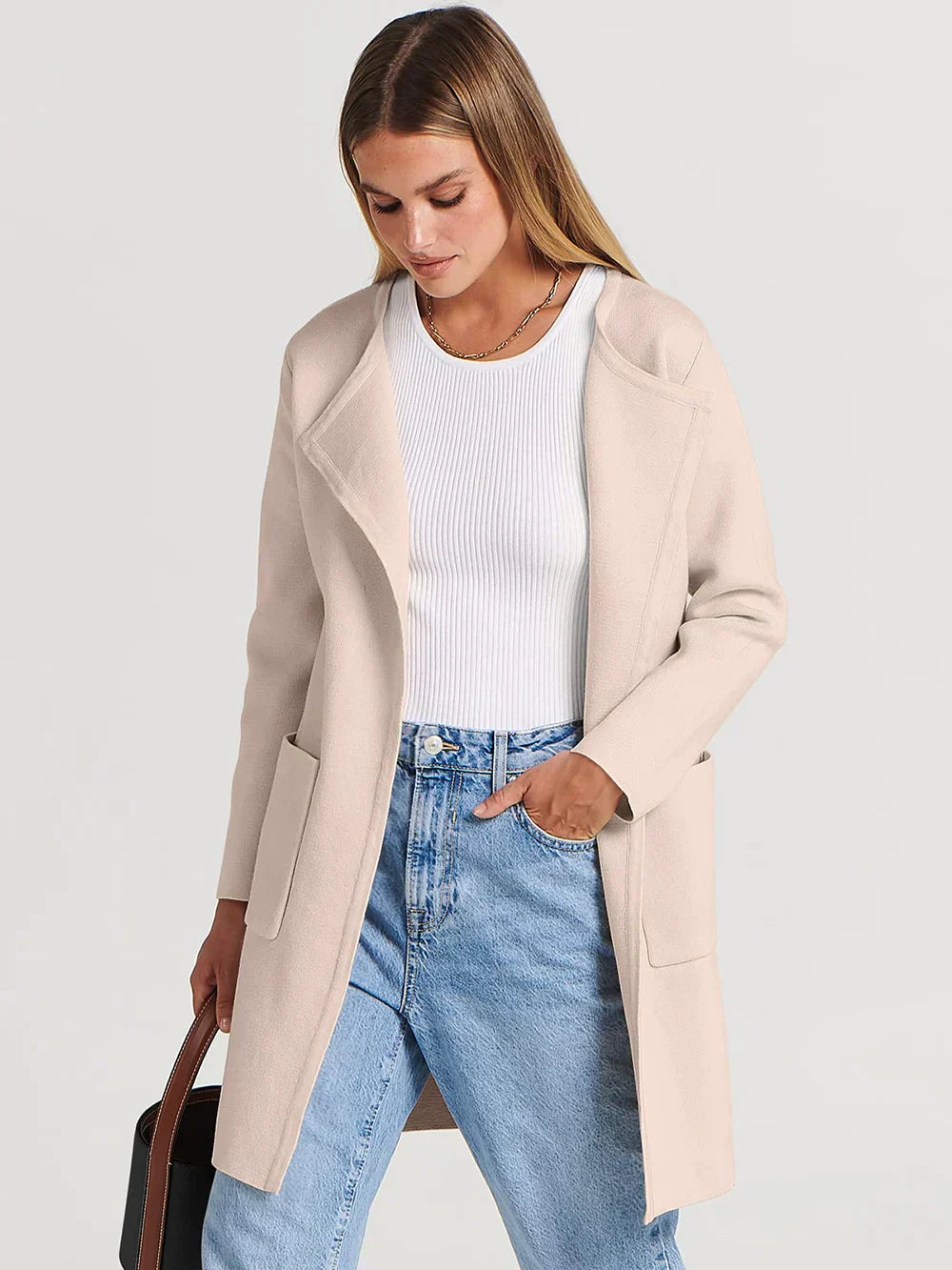 Stylish Ladies' Cardigan - Djamila-Light Pink-S (4-6)-Nora Luxe
