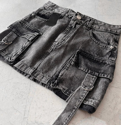 Stylish Ladies' Denim Skirt - Celeste-Black-S-Nora Luxe