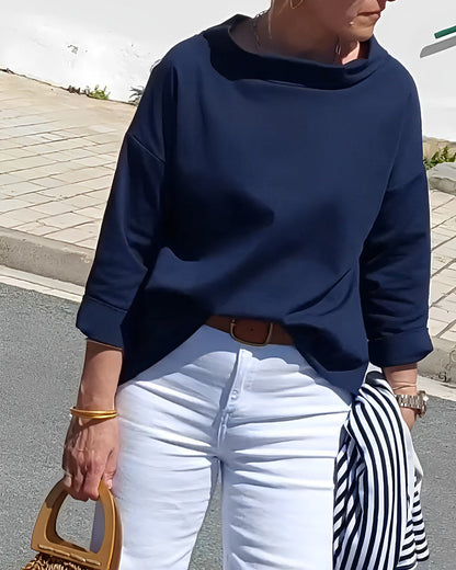 Stylish Ladies Top - Livia-Marine blue-S-Nora Luxe