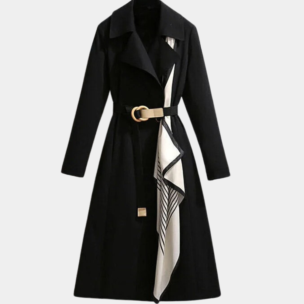 Classic Women's Waterproof Trench Coat with Belt - Pexav