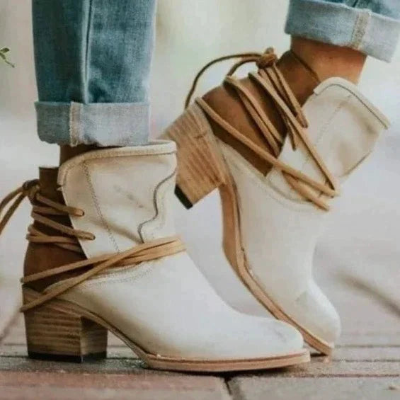 Elegant Women's Leather Ankle Boots - Pexav