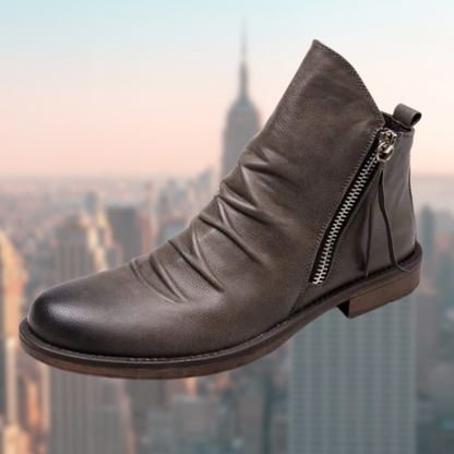 Stylish Leather Men's Boots - Milan-Gray-5.5-Nora Luxe