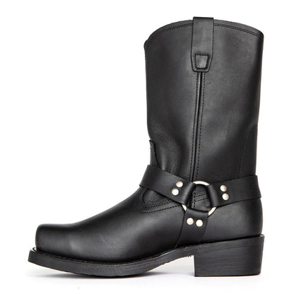 Stylish Leather Men's Cowboy Boots - Darius-Black-6.5-Nora Luxe