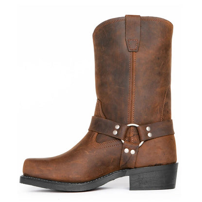 Rugged Brown Mens Western Boots - Pexav