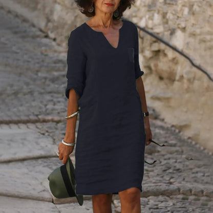 Stylish Light Summer Dress – Isalie-Black-S-State of Style