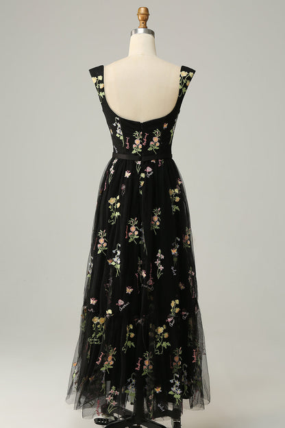Stylish Long A-Line Ball Gown with Embroidery - Anna-Green-0-Nora Luxe