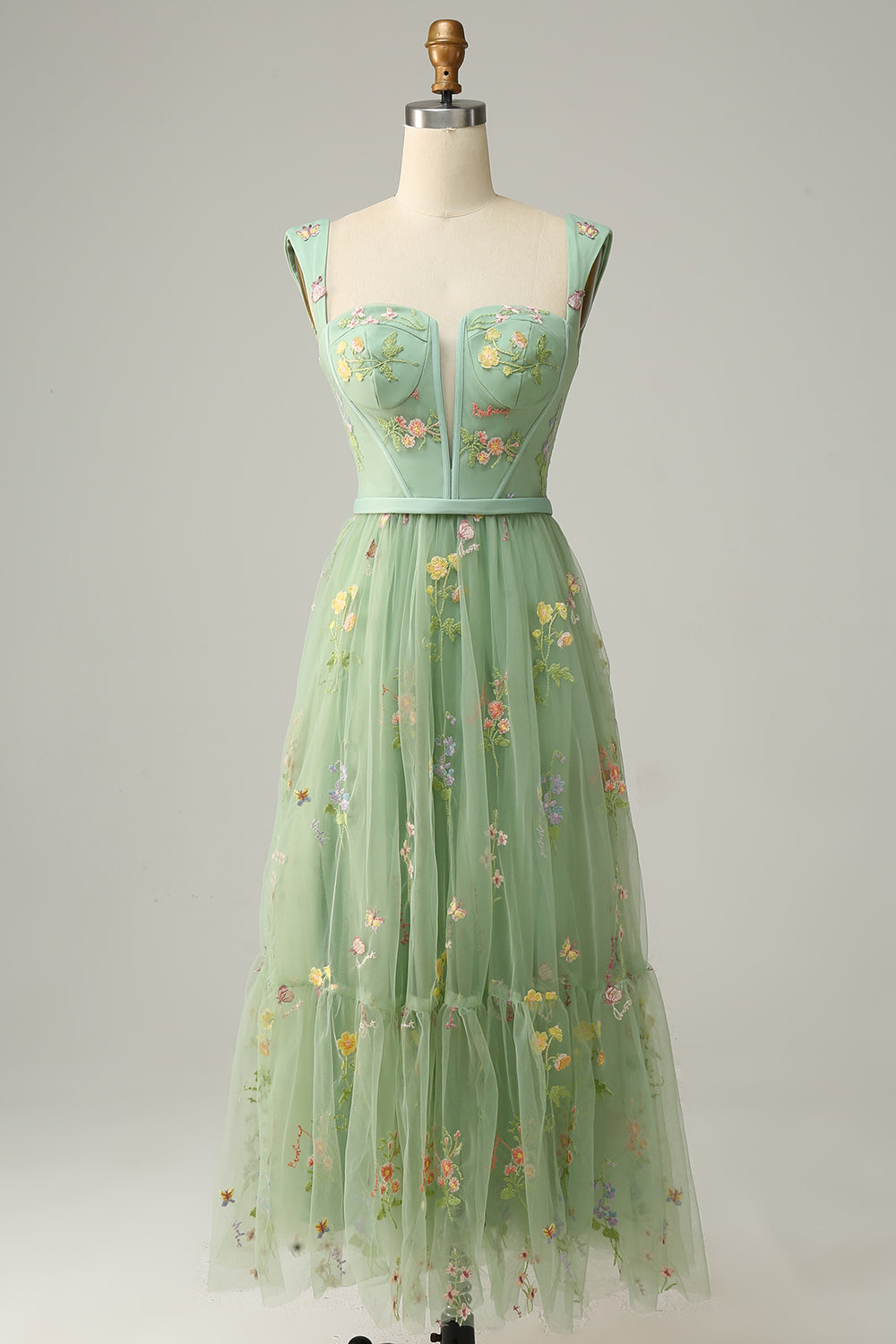 Elegant Floor Length Embroidered Prom Dress - Pexav