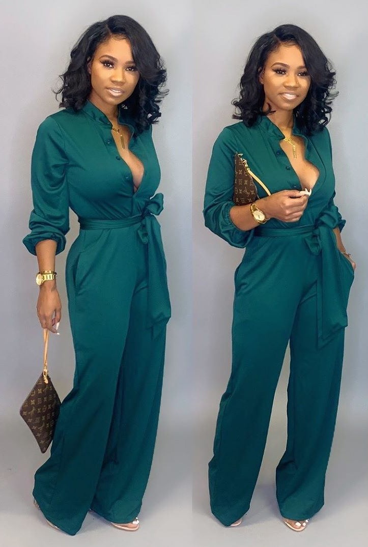 Elegant Women's Long Jumpsuit - Pexav