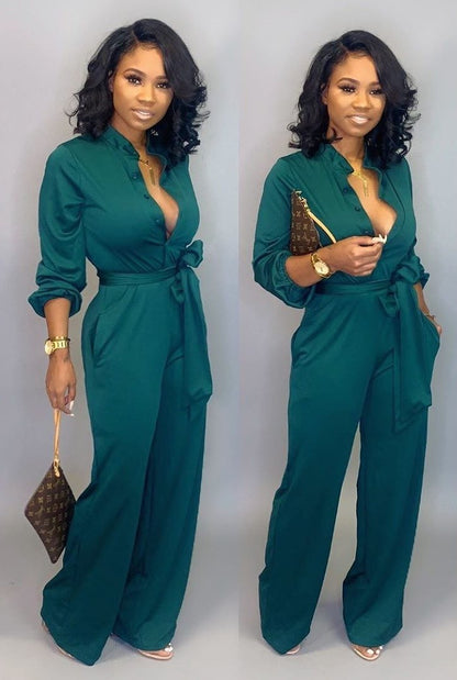 Elegant Women's Long Jumpsuit - Pexav